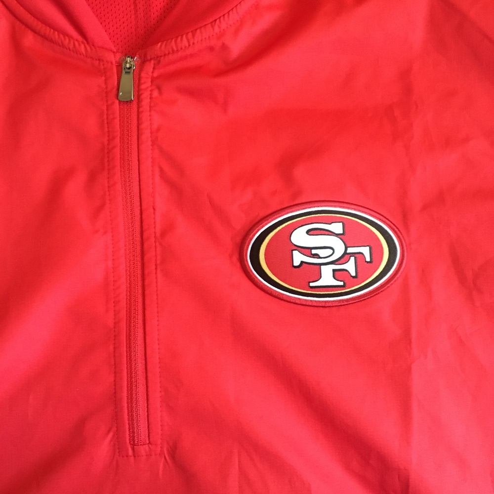SF 49ers NFL Nike On Field Pullover 1/4 Zip Jacket - Picture 4 of 6